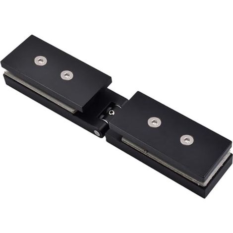 Charnière de porte de douche pivotante en acier inoxydable 304 pour porte battante de 6 à 12 mm Noir mat 180 degrés (trous de vis visibles) (1/5)