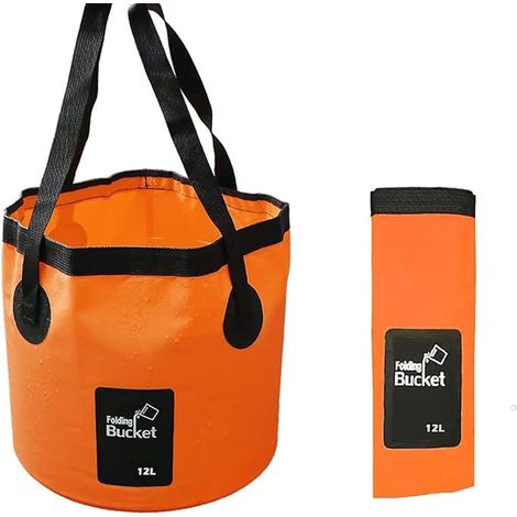 Foldable Water Bucket, Portable Collapsible Storage Container for Camping, Washbasin for Travelling, Hiking, Fishing, Boating, Gardening (24 x 25 cm) (1/5)