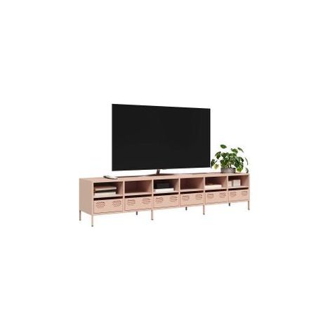 Meuble TV rose 202x39x43,5 acier laminé à froid (1/5)