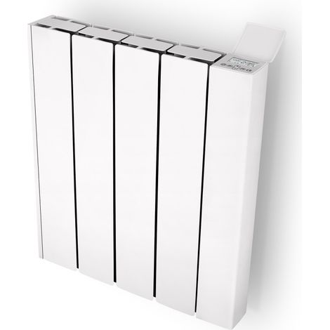 Radiateur à inertie pierre 1000 W – Horizontal – Aluminium – Programmation hebdomadaire – Surface de chauffe 10 m²