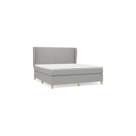 Sommier à lattes de lit avec matelas Gris clair 180x200 Tissu (1/5)