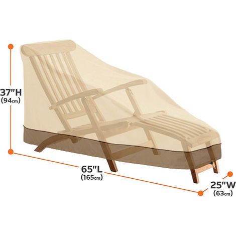 Housse de rechange imperméable 420D pour chaise longue de jardin, terrasse ou parc, avec pare-soleil intégré.
