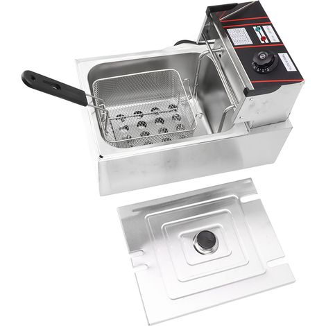 Friteuse électrique multifonctionnelle à bain d'huile, à cuve unique, de comptoir, pour la maison, les restaurants, les cantines et les débits de boissons, norme européenne 250 V (1/5)