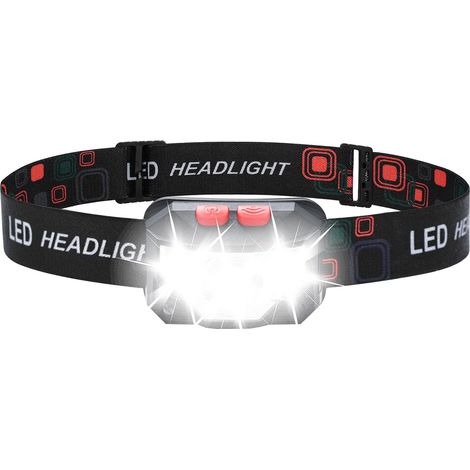 Lampe frontale rechargeable, frontale LED puissante et légère avec voyant rouge, 8 modes d'éclairage, détecteur de mouvement, étanchéité IPX45, angle réglable [Classe énergétique G]
