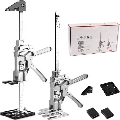 Cric manuel de levage 38.3cm – Capacité 25kg – Acier massif – Positionnement précis pour installation de fenêtres et meubles – Bras à économie de main-d'œuvre