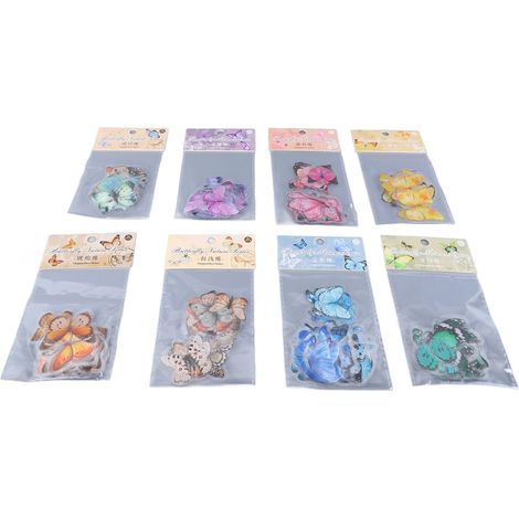 320 stickers papillons rétro décoratifs translucides étanches pour bricolage créatif, autocollants papillon pour déco DIY. (1/5)
