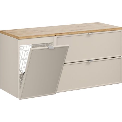 Mueble bajo lavabo 120cm cesto de ropa Alba Cachemira (1/4)