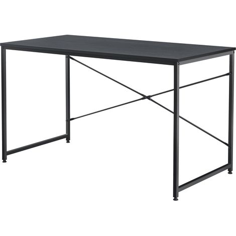 Escritorio ordenador mesa de trabajo metal y MDF 120 cm negro 030003512
