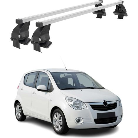 OMAC Dachträger Querträger Stahl für Opel Agila II 2007-2014 – Abschließbar – City-Crash-getestet – DIN 75302:2019 – ISO/PAS 11154:2006 – Max. 50 kg Silber (1/5)