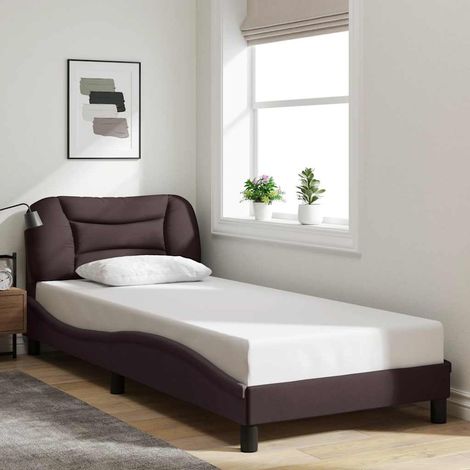 Teenpull – Bettgestell ohne Matratze "Hvar" Dunkelbraun 90x190 cm Stoff (1/5)