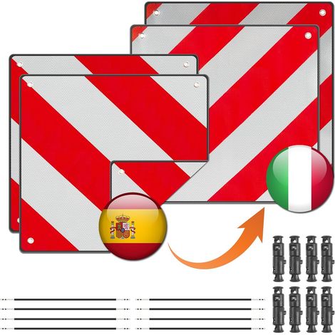 2 Pcs Panneau d'avertissement, 2 en 1 Panneau de Signalisation avec 8 Nœuds de Corde, Panneau de Signalisation Porte Velo, Un Avertissement pour Porte-vélos, Remorques Rrrière (1/5)