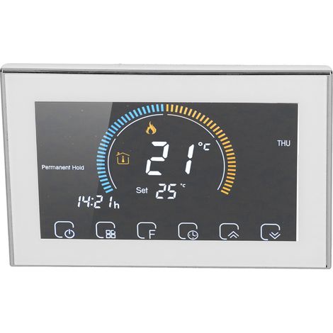 Thermostat intelligent, écran tactile LCD, régulateur de température LCD rétroéclairé, chauffage électrique BHT-8000GB - blanc (1/5)