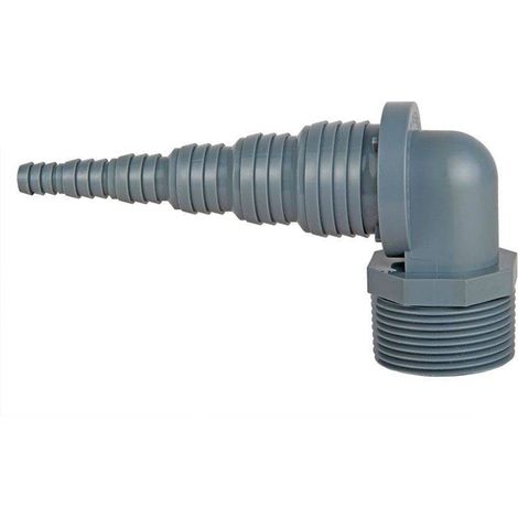 AIRFIT Pumpenwinkel 90° aus PP, Ø 8 - 32 mm (einfach passend abschneiden), mit Außengewinde 41,91 mm (1 ¼), 50018SW