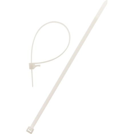 Lot de 10 colliers de câblage réutilisables - 4,8x 200mm - Transparent - Zenitech