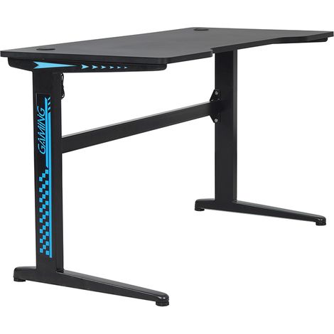 Happy Garden – Bureau gamer à LED 120x60cm – Épaisseur 1,8cm – Structure métal – 2 sorties câbles – Éclairage personnalisable