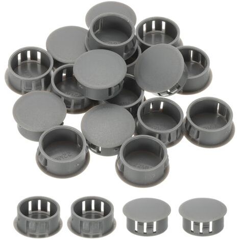 Bouchons en plastique pour trous, lot de 34 pièces, 25 mm (1 pouce), bouchons en plastique pour vis, clips, œillets, pour fixation de câbles sur bureau, gris (1/5)