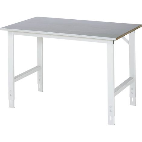 Table de travail Tom Rau LxPxH 1250x800x760-1080mm, plateau en tôle d'acier (1/5)
