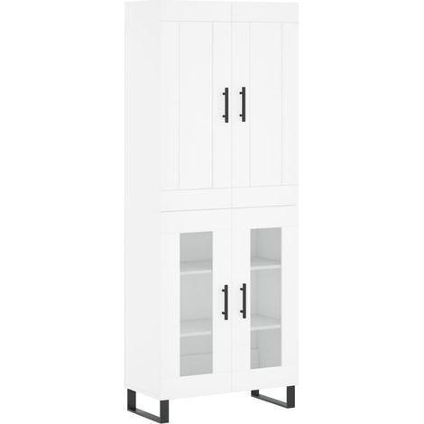 Buffet credenza cassettiera mobile contenitore organizer cucina soggiorno soggiorno alto 69,5 x 34 x 180 cm pannelli in MDF bianco