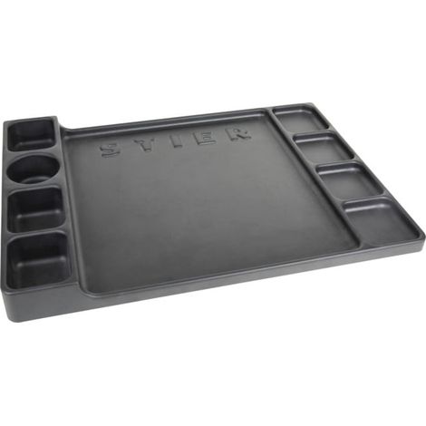 STIER Couvercle en plastique pour servante d'atelier STIER vide, plastique ABS, noir, support servante d'atelier, plateau (1/3)