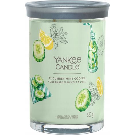 Vela refrescante de pepino y menta Yankee Candle, vaso de 567 g