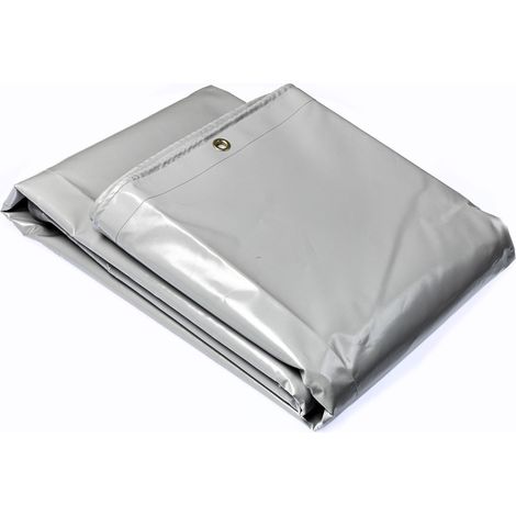 Mehr Garten wasserdichte & UV-beständige, reißfeste Premium PVC Allzweck-Plane, Farbe: grau, 650g/m² Gewebeplane mit rostfreien Messing-Ösen und verstärkten Ecken (1/5)