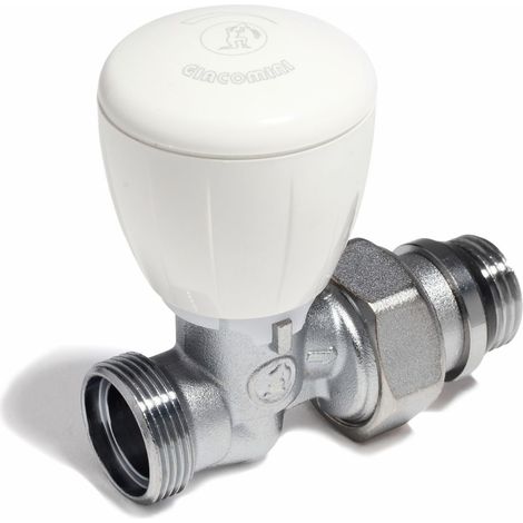R432TG Valvola micrometrica termostatizzabile, diritta, in ottone, cromata, con attacco per adattatore tubo rame, plastica o multistrato R432X033