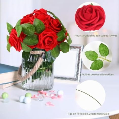 25 roses artificielles en mousse (1/3)