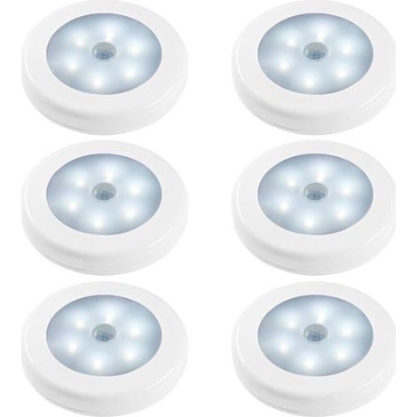 Ersandy – Lampes de nuit à détecteur de mouvement – Lot de 6 LED – Capteur de luminosité – Installation facile avec aimants – Pour chambre, couloir, escalier (1/5)