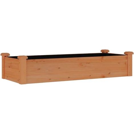 Le carré potager surélevé et doublé mesure 120 x 45 x 25 cm et est fabriqué en bois de cèdre massif. (1/5)