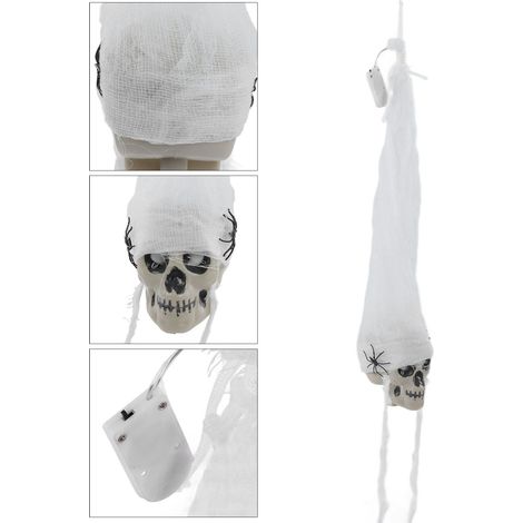 Totenkopfförmige LED-Hängedekoration, Halloween-LED-Hängedekoration für drinnen und draußen, Bäume, Rasen, Heimpartys, Typ A (1/5)