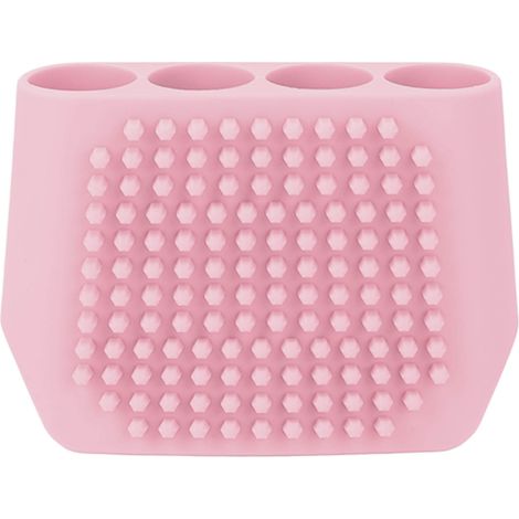 Gant exfoliant en silicone multifonction, brosse de douche corps, gommage, nettoyage vaisselle et linge, rose (1/5)
