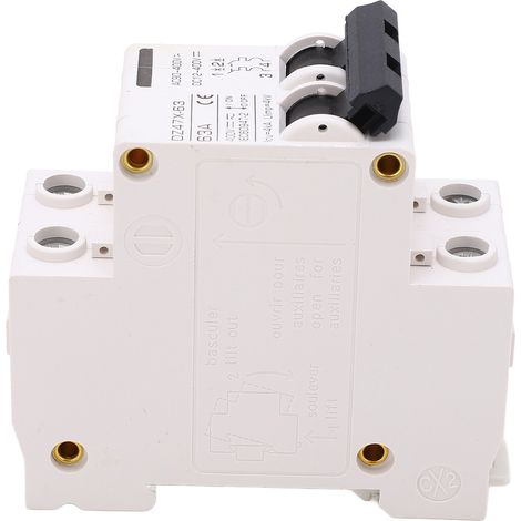 Disjoncteur miniature AC/DC 63 A 2P, rail de guidage DIN, ignifugé, pour panneau solaire 400 V (1/5)