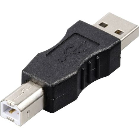 Adaptateur USB 2.0 – Connecteur USB A mâle vers USB B mâle, câble noir avec contacts dorés, compatible avec imprimantes, scanners et périphériques industriels
