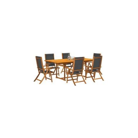 Ensemble à manger de jardin 7pcs bois d'acacia solide textilène (1/5)
