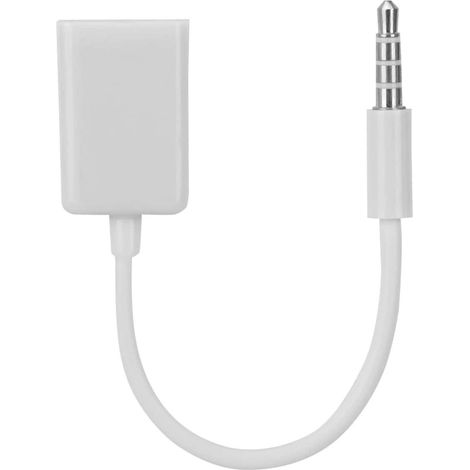 Câble audio 3,5 mm mâle vers USB femelle, adaptateur AUX étanche en PVC pour lecteur CD, PC, téléviseur (1/5)