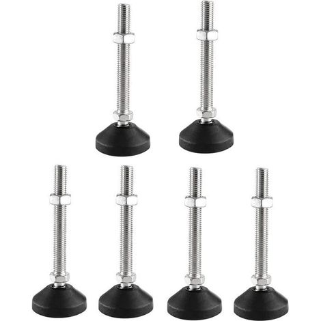 Lot de 6 pieds réglable M10 x 80 mm - Vis de réglage - Pied de meuble - Peut porter - Pieds réglables - Vis réglables Pied (1/5)
