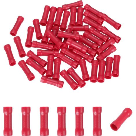 50 Pcs Manchons À Souder Isolés BV5.5 4-6 Gauge Rouge (1/5)