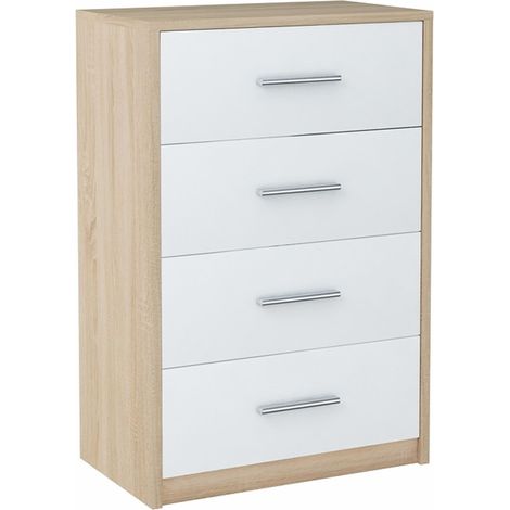 Cassettiera BODO 60cm 4S WHITE-SONOMA con ripiano