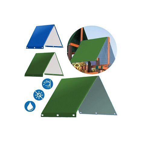 Toit de rechange étanche pour balançoire, bâche anti-pluie anti-UV pour portique enfant, Composition : 132 × 226 cm, Couleur : vert foncé (1/5)