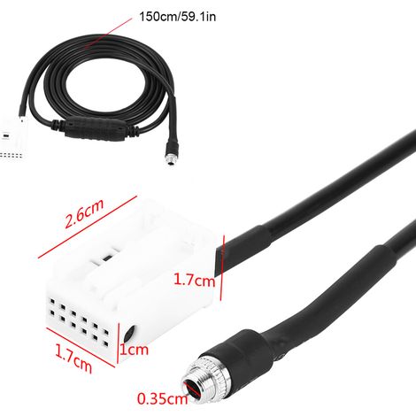 12-poliges AUX-Audioeingangs-Adapterkabel für iPhone/iPod, Autoradio-Anschlussset für BMW 5er E60 E61 E63 E64, Autoradio-Zubehör (1/5)