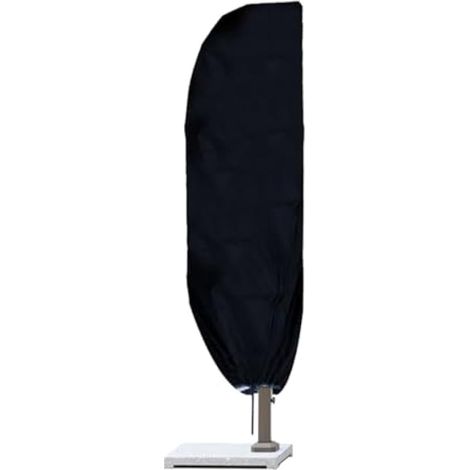 Housse de parapluie imperméable en tissu Oxford avec fermeture éclair et cordon de serrage (arche, noir) (1/5)