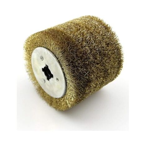 Brosse Nylon Circulaire,Brosse Nylon Abrasifs Brosse métallique 1pcs en Acier Inoxydable Roue for Bois Laque de Polissage et Meule d'ébarbage,120120110mm (Grit : Coarse 0.3mm wire) (1/4)