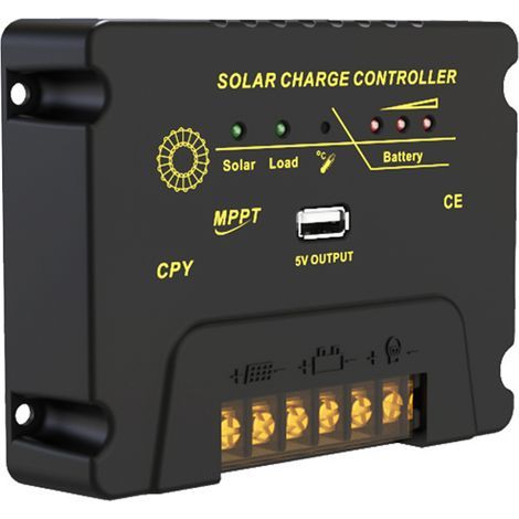 20A Solar Charge Controller 12V/24V Panel Regulator with 5V MPPT USB Port for Lead-Acid/LiFePO4/Thernial Lithium Batteries (1/5)