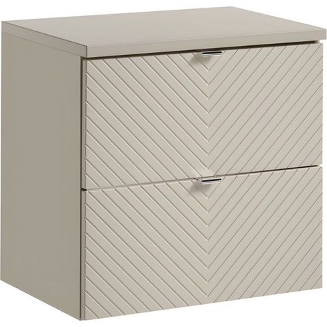 Set per il bagno AOKI: mobiletto sottolavabo con cassetti 60cm + piano lavabo beige