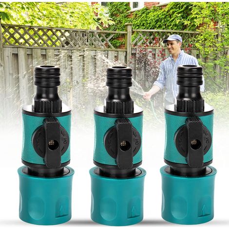 Set mit 3 Schnellkupplungen für Gartenschläuche – Absperrventil, Anschlüsse und Zubehör (1/5)