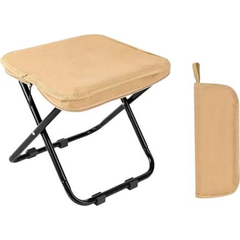 Longziming - Chaise pliante - Chaise de camping - Tabouret pliant - Chaise de pêche - Tissu Oxford 1000D - Structure en acier de 1.5 mm - Poids : 590 g - Sac de rangement inclus - Kaki (1/5)