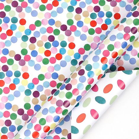 Papier d'emballage cadeau - Double face - 80 g/m² - Lignes de découpe intégrées - Pour Noël anniversaires fêtes - 1 rouleau (1/3)