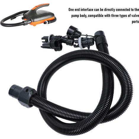 Tuyau de Gonflage de Pompe à Air électrique, Tube Flexible en PVC Haute Pression Anti-Flexion avec Tampon de Pression Interne et Boucle Anti-détachement pour Stand Up Paddl (1/5)