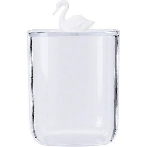 Boîte de rangement créative Yaju pour animaux, boîte anti-poussière pour cotons-tiges de bureau (2 pièces, cygne) (1/4)