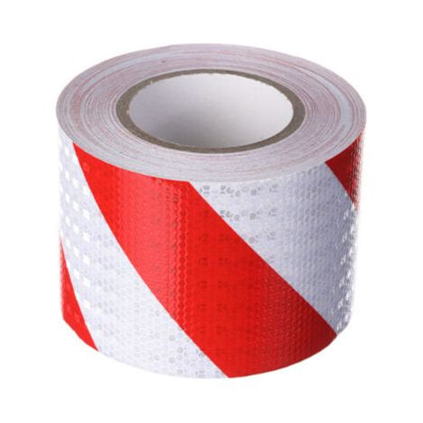 Pr Bande de signalisation réfléchissante en sergé rouge et blanc de 10 cm de large et 25 m de long Ruban de signalisation (1/4)
